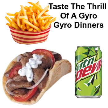 6 and 8 inch gyro dinners
