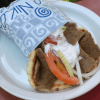 6" gyro lamb and beef gyro topped with onion and tomato