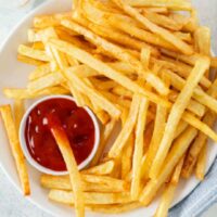 Large French Fries Deep Fried Crispy Outside Soft Inside