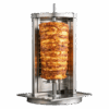 gyro rotisserie grill cooking lamb meat slowly and at a constant 160 degrees.