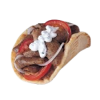 gyro with lamb meat lettuce and tomato, plus wuahack gyro king special sauce
